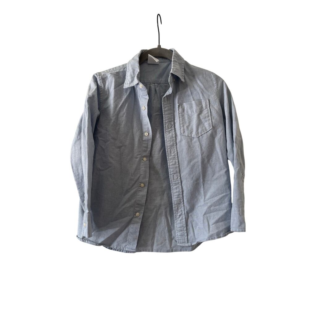 Gap Kids Oxford Button Down Shirt Blue Long Sleeve Cotton Boys Size M 8 - Picture 6 of 8